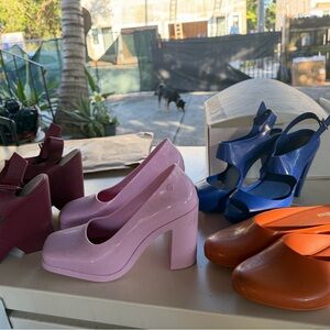 3 Mellisa heels and 1 Mellisa mule